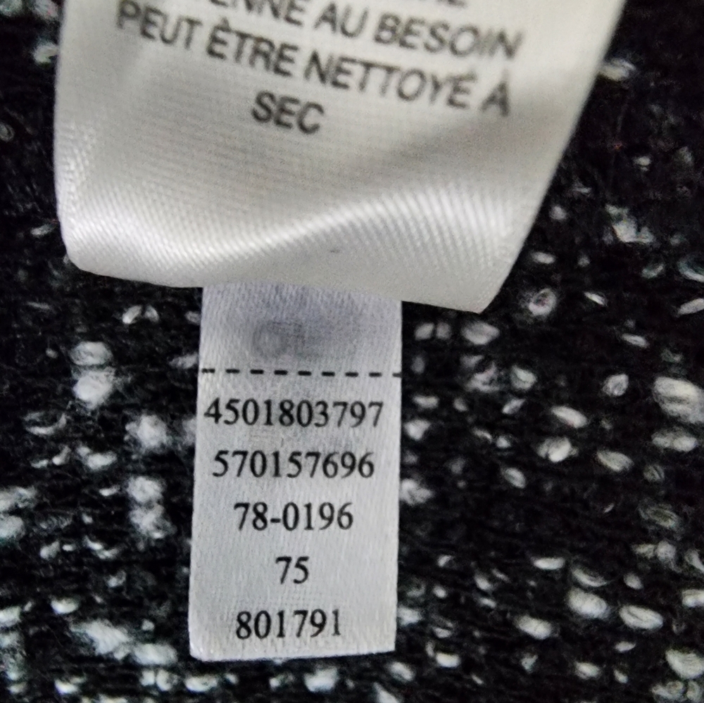 White House Black Market | Black & Gray Blazer with Tuxedo Lapel | - Picture 10 of 10